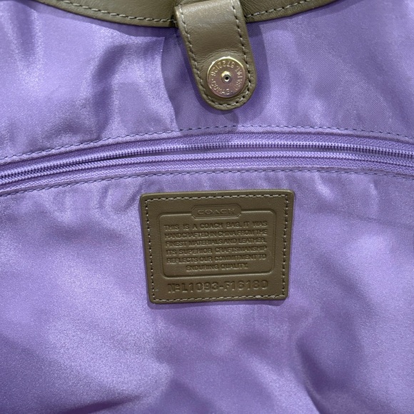 Coach Carly Tan and Cream Circle Pattern Tote - Picture 2 of 4